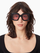 Load image into Gallery viewer, Precious Square Shiny Black Sunglasses