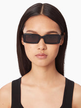 Load image into Gallery viewer, Waves Rectangular Shiny Black Sunglasses