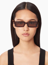 Load image into Gallery viewer, Waves Rectangular Shiny Havana Sunglasses