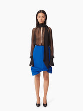 Charger l'image dans la galerie, TAFFETA BOW PEPLUM MIDI SKIRT IN BLUE - Nina Ricci