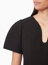Cargar imagen en el visor de la galería, PEPLUM DRESS IN WOOL IN BLACK - Nina Ricci