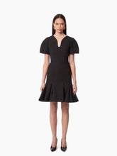 Cargar imagen en el visor de la galería, PEPLUM DRESS IN WOOL IN BLACK - Nina Ricci