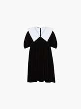 画像をギャラリービューアに読み込む, VELVET BABYDOLL DRESS IN BLACK - Nina Ricci