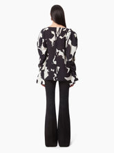 Load image into Gallery viewer, BLOUSE WITH PUFF SLEEVES IN BLACK & WHITE - Nina Ricci