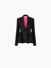Load image into Gallery viewer, WOOL GABARDINE PEPLUM BLAZER IN BLACK - Nina Ricci