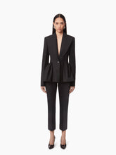 Load image into Gallery viewer, WOOL GABARDINE PEPLUM BLAZER IN BLACK - Nina Ricci