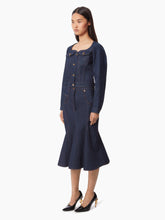Load image into Gallery viewer, SWEETHEART NECKLINE DENIM JACKET IN BLUE - Nina Ricci