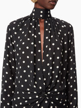 Cargar imagen en el visor de la galería, HIGH NECK MIDI DRESS IN BLACK - Nina Ricci