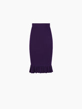 Charger l'image dans la galerie, MIDI SKIRT WITH RUFFLED PEPLUM IN PURPLE - Nina Ricci