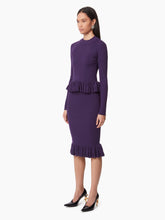 Charger l'image dans la galerie, MIDI SKIRT WITH RUFFLED PEPLUM IN PURPLE - Nina Ricci