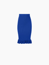 Cargar imagen en el visor de la galería, MIDI SKIRT WITH RUFFLED PEPLUM IN BLUE - Nina Ricci