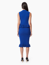Cargar imagen en el visor de la galería, MIDI SKIRT WITH RUFFLED PEPLUM IN BLUE - Nina Ricci