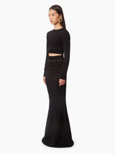 Load image into Gallery viewer, CROPPED TOP WITH TONAL STRIPE IN BLACK - Nina Ricci