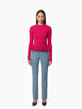 Load image into Gallery viewer, SWEATER WITH RUFFLE PEPLUM IN PINK - Nina Ricci