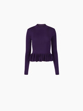 Load image into Gallery viewer, SWEATER WITH RUFFLE PEPLUM IN PURPLE - Nina Ricci