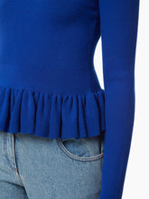 Cargar imagen en el visor de la galería, SWEATER WITH RUFFLE PEPLUM IN BLUE - Nina Ricci