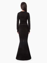 Cargar imagen en el visor de la galería, CROPPED TOP WITH TONAL STRIPE IN BLACK - Nina Ricci