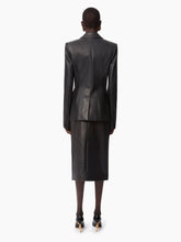 Load image into Gallery viewer, LEATHER SINGLE BUTTON BLAZER IN BLACK - Nina Ricci