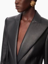 Load image into Gallery viewer, LEATHER SINGLE BUTTON BLAZER IN BLACK - Nina Ricci