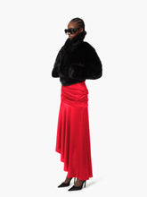 Load image into Gallery viewer, Red Asymmetric Draped Skirt