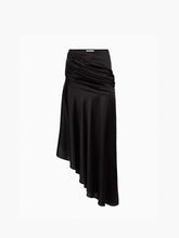 Load image into Gallery viewer, Black Asymmetric Draped Skirt