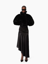 Load image into Gallery viewer, Black Asymmetric Draped Skirt