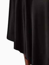 Load image into Gallery viewer, Black Asymmetric Draped Skirt