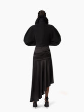 Load image into Gallery viewer, Black Asymmetric Draped Skirt