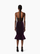 Load image into Gallery viewer, Midi Peplum Velvet Skirt