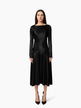 Load image into Gallery viewer, Black Backless Midi Dress