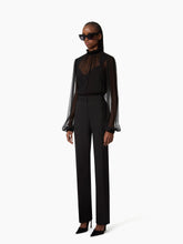 Load image into Gallery viewer, Ruffled Highneck Silk Blouse