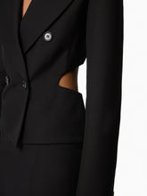 Cargar imagen en el visor de la galería, Black Open Back Blazer