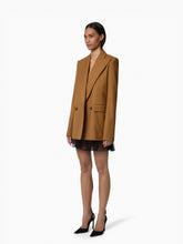 Load image into Gallery viewer, Brown Tobacco Double-Breasted Blazer