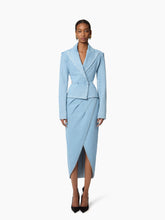 Load image into Gallery viewer, Slit Draped Midi Skirt In Denim