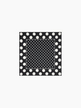 Load image into Gallery viewer, Black Polka Dot Silk Scarf