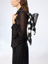 Load image into Gallery viewer, Black Polka Dot Silk Scarf