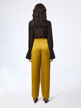 Charger l'image dans la galerie, Gold Wide-Leg Crepe Satin Pants