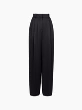 Load image into Gallery viewer, Black Wide-Leg Crepe Satin Pants