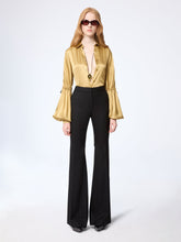 Charger l'image dans la galerie, Flared Wool Gabardine Pants With Bow Detail