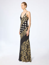 Load image into Gallery viewer, Marbled Gold Satin Dress