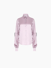 Charger l'image dans la galerie, Mauve Silk Satin Shirt With Bow Details
