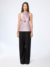 Charger l'image dans la galerie, Mauve Halterneck Drapped Silk Satin Top