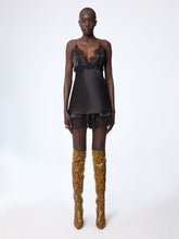 Load image into Gallery viewer, Black V-Neck Silk Satin Top