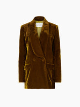 Load image into Gallery viewer, Velvet Double-Breasted Blazer