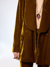 Load image into Gallery viewer, Velvet Double-Breasted Blazer