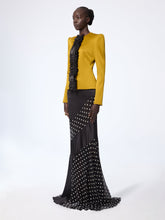 Charger l'image dans la galerie, Mustard Crepe Satin Jacket With Front Pleat