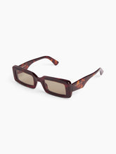 Load image into Gallery viewer, Waves Rectangular Shiny Havana Sunglasses