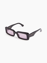 Load image into Gallery viewer, Waves Rectangular Shiny Black Sunglasses