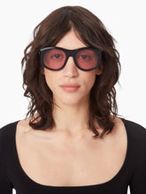 Load image into Gallery viewer, Full Moon Round Shiny Black Sunglasses
