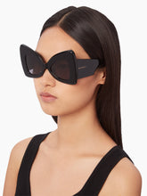 Load image into Gallery viewer, Precious Butterfly Shiny Black Sunglasses
